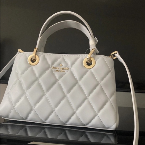 Kate Spade Carey Small Quilted Sullivan Satchel Meringue Off White NWT - Picture 3 of 16